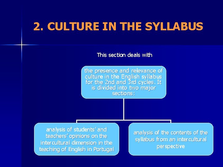 2. CULTURE IN THE SYLLABUS This section deals with the presence and relevance of