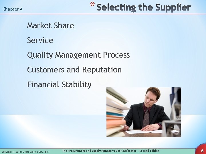 * Chapter 4 Market Share Service Quality Management Process Customers and Reputation Financial Stability * Chapter 4 Market Share Service Quality Management Process Customers and Reputation Financial Stability