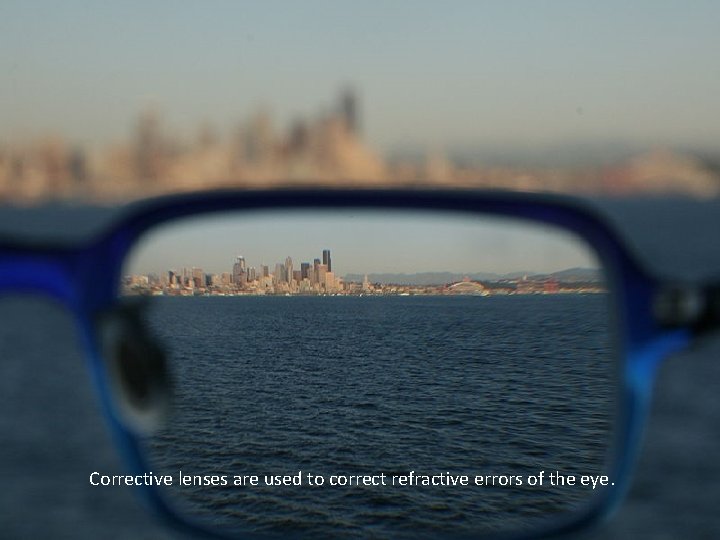 Corrective lenses are used to correct refractive errors of the eye. Corrective lenses are used to correct refractive errors of the eye.