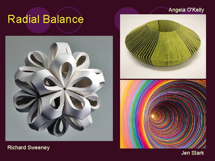 Radial Balance Richard Sweeney Angela O'Kelly Jen Stark 