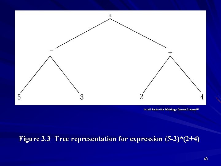 © 2003 Brooks/Cole Publishing / Thomson Learning™ Figure 3. 3 Tree representation for expression