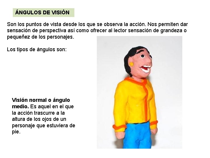 ÁNGULOS DE VISIÓN Son los puntos de vista desde los que se observa la ÁNGULOS DE VISIÓN Son los puntos de vista desde los que se observa la