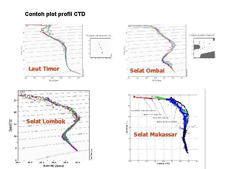 Contoh plot profil CTD Laut Timor Selat Ombai Selat Lombok Selat Makassar 