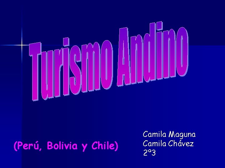 (Perú, Bolivia y Chile) Camila Maguna Camila Chávez 2º 3 