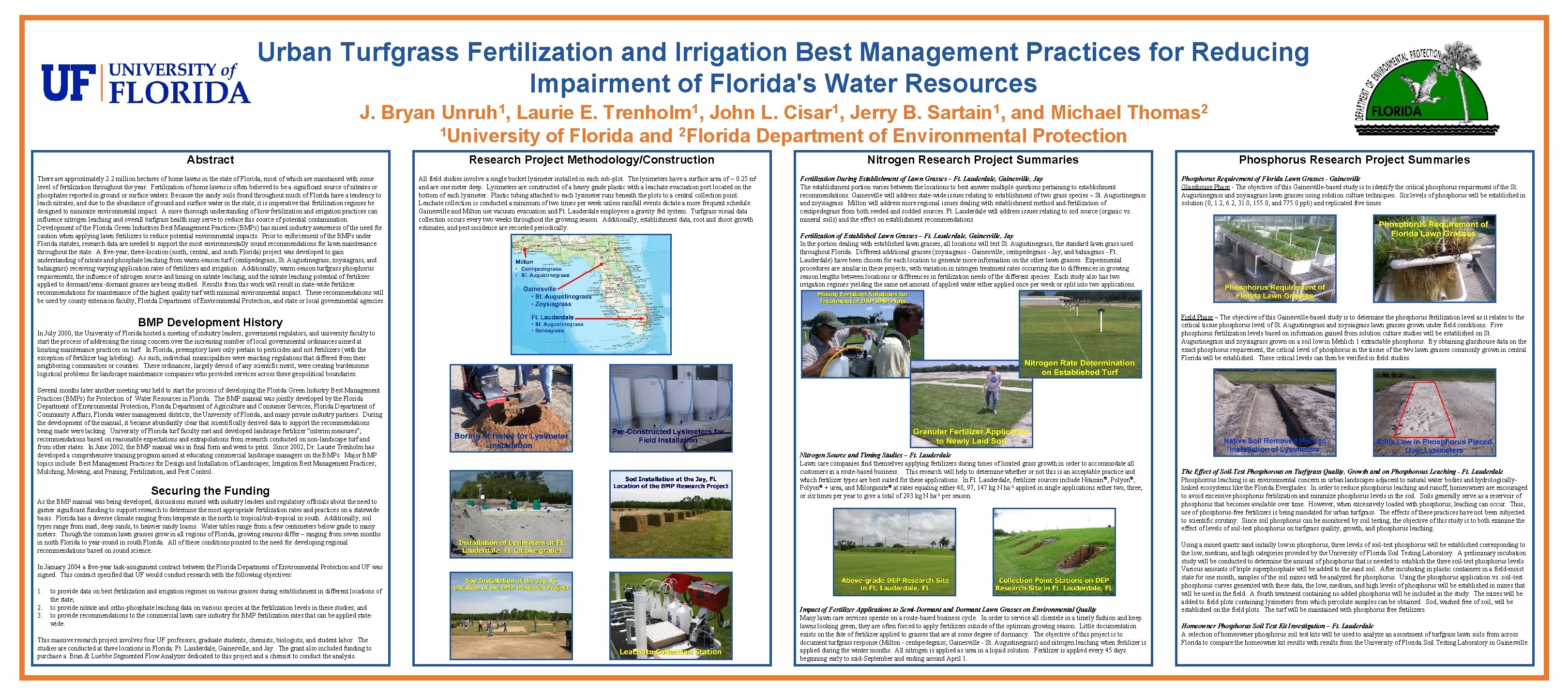 Urban Turfgrass Fertilization and Irrigation Best Management Practices for Reducing Impairment of Florida's Water