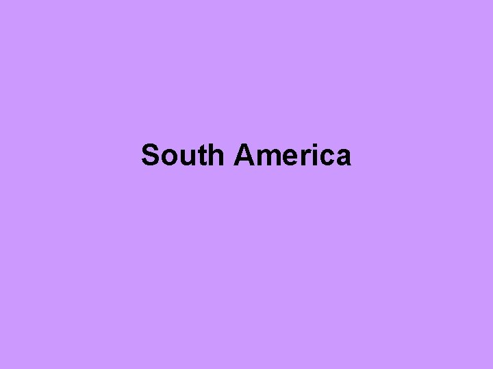 South America 