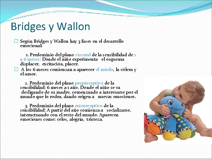 Bridges y Wallon � Según Bridges y Wallon hay 3 fases en el desarrollo Bridges y Wallon � Según Bridges y Wallon hay 3 fases en el desarrollo