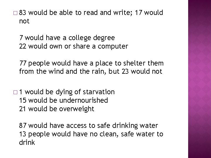 � 83 would be able to read and write; 17 would not 7 would