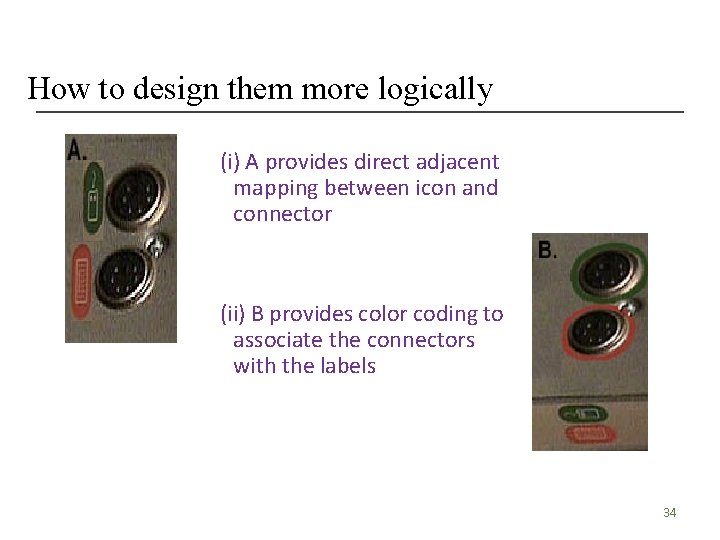 How to design them more logically (i) A provides direct adjacent mapping between icon