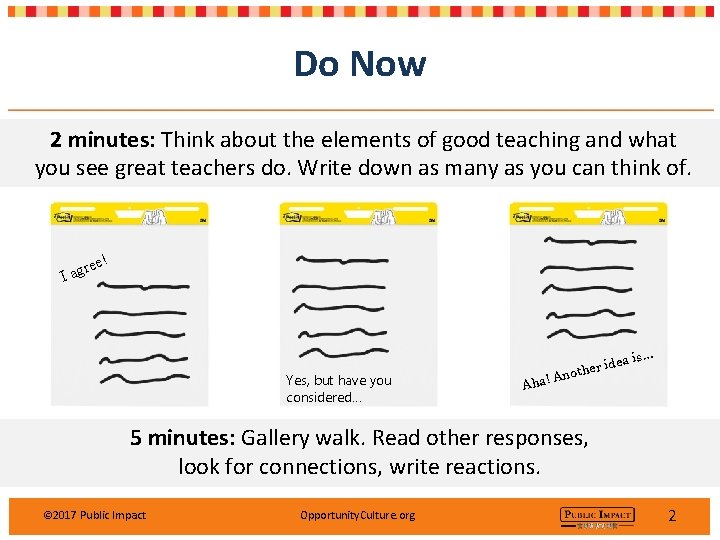Do Now 2 minutes: Think about the elements of good teaching and what you Do Now 2 minutes: Think about the elements of good teaching and what you