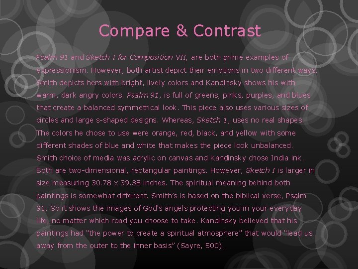 Compare & Contrast Psalm 91 and Sketch I for Composition VII, are both prime