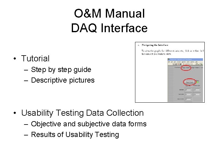 O&M Manual DAQ Interface • Tutorial – Step by step guide – Descriptive pictures