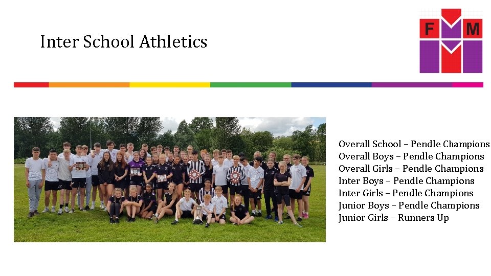 Inter School Athletics Overall School – Pendle Champions Overall Boys – Pendle Champions Overall