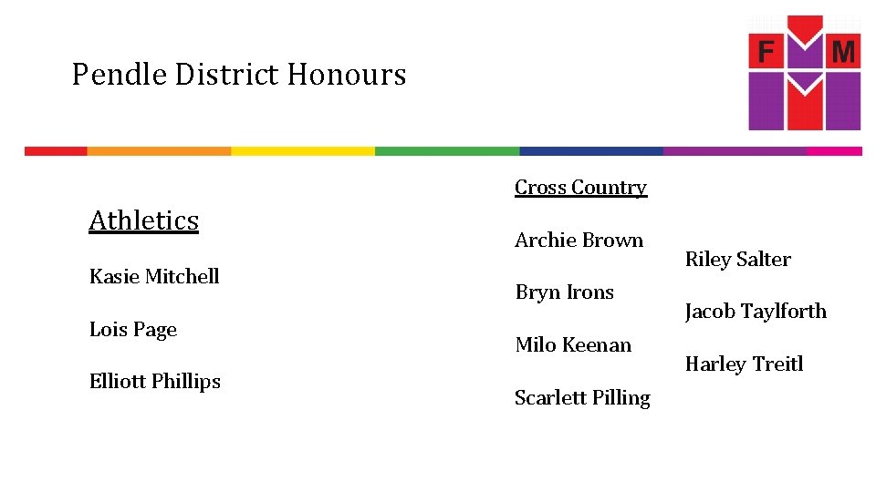 Pendle District Honours Cross Country Athletics Kasie Mitchell Lois Page Elliott Phillips Archie Brown