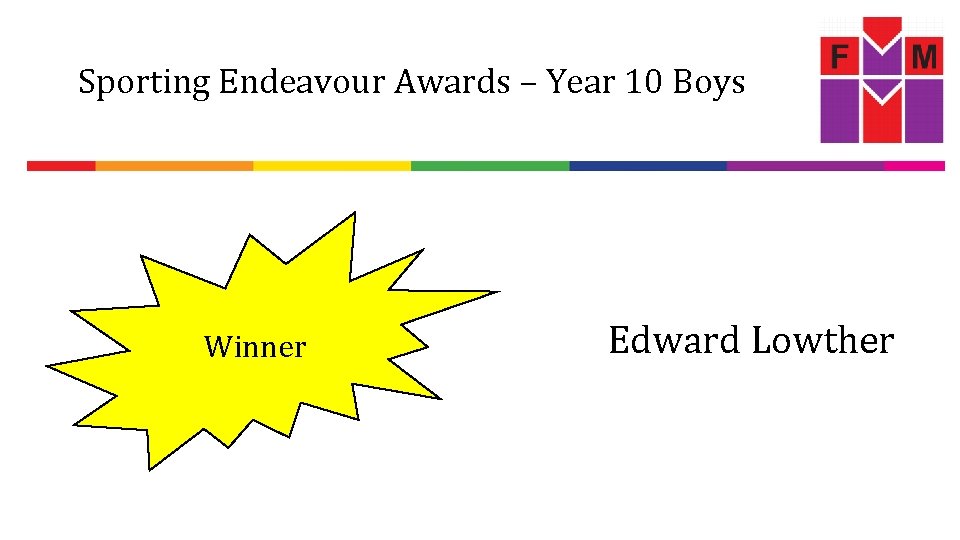 Sporting Endeavour Awards – Year 10 Boys Winner Edward Lowther 