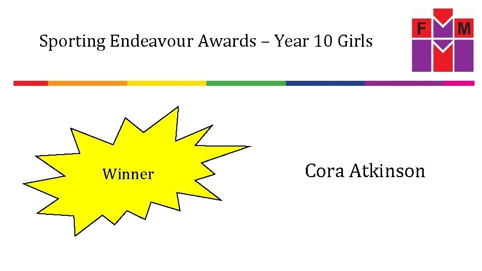 Sporting Endeavour Awards – Year 10 Girls Winner Cora Atkinson 