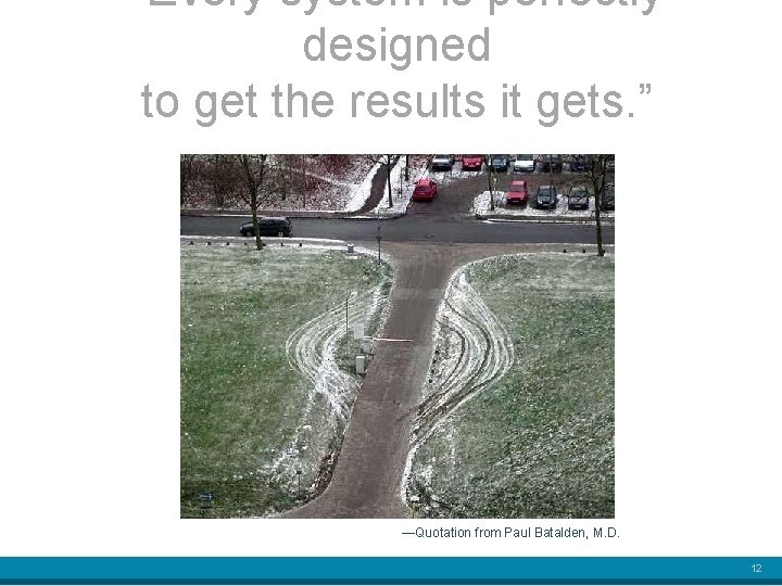 “Every system is perfectly designed to get the results it gets. ” —Quotation from