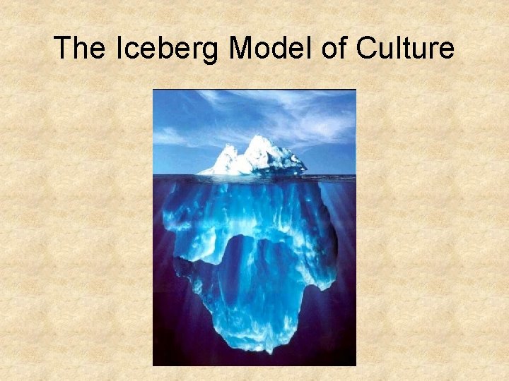 The Iceberg Model of Culture 
