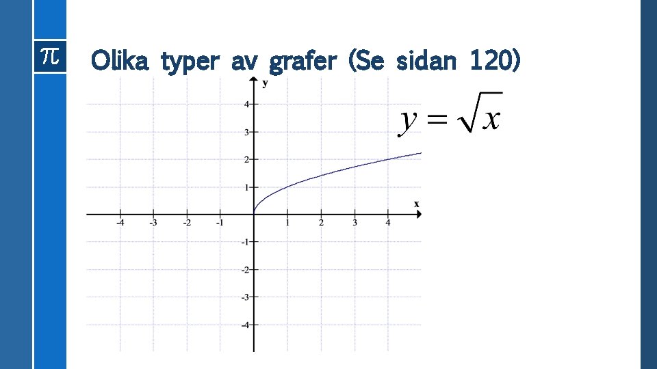 Olika typer av grafer (Se sidan 120) 