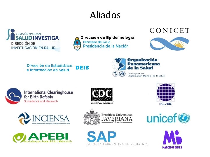 Aliados Dirección de Epidemiología DEIS 