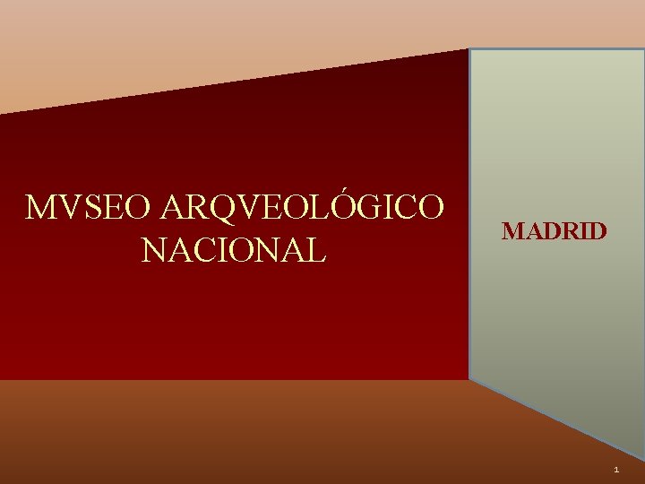 MVSEO ARQVEOLÓGICO NACIONAL MADRID 1 