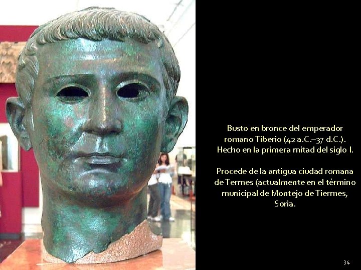 Busto en bronce del emperador romano Tiberio (42 a. C. – 37 d. C.