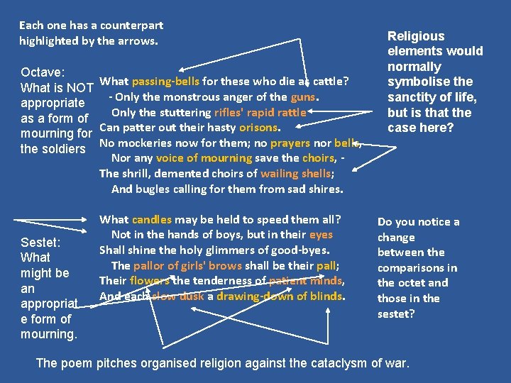 Each one has a counterpart highlighted by the arrows. Octave: What passing-bells for these