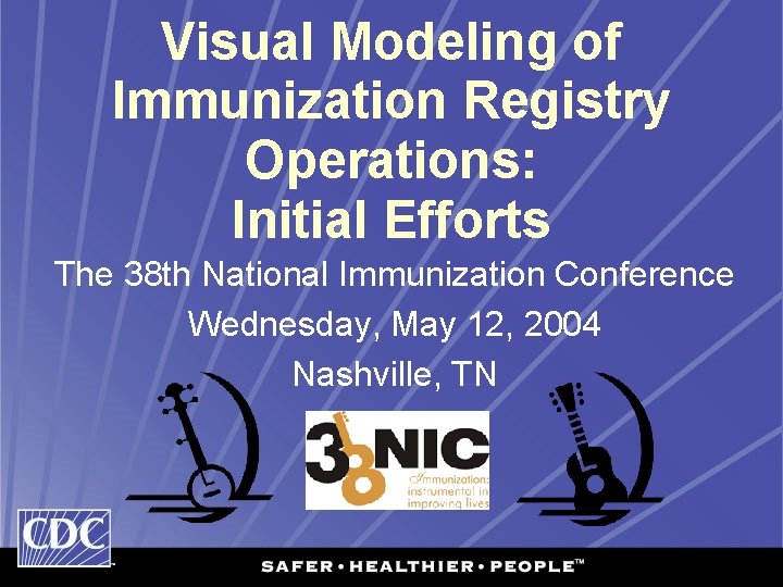 Visual Modeling of Immunization Registry Operations: Initial Efforts The 38 th National Immunization Conference