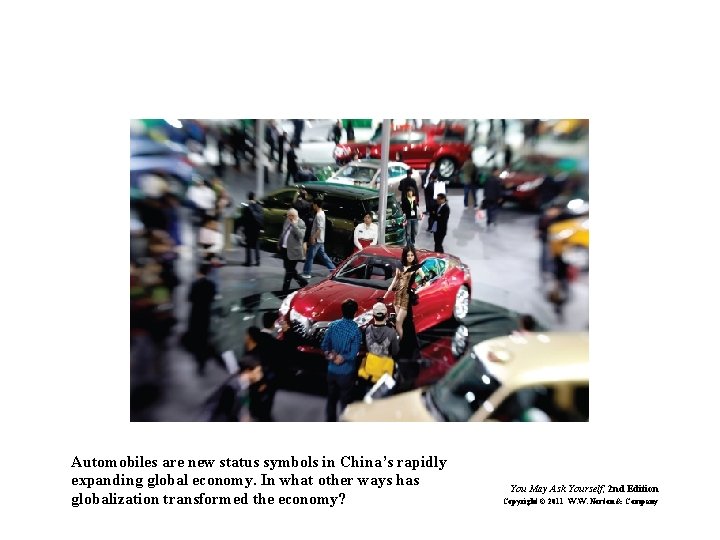 Automobiles are new status symbols in China’s rapidly expanding global economy. In what other