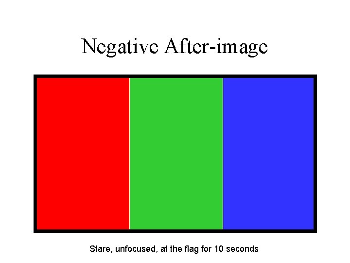 Negative After-image Stare, unfocused, at the flag for 10 seconds 