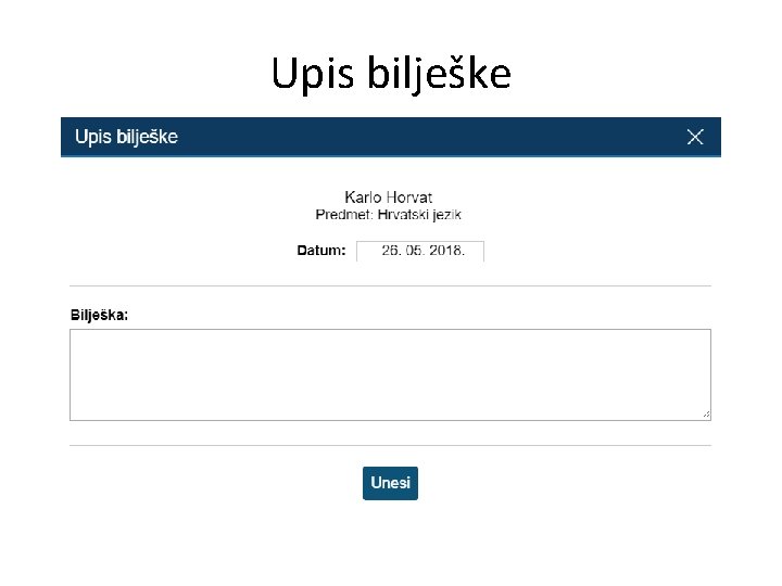 Upis bilješke 