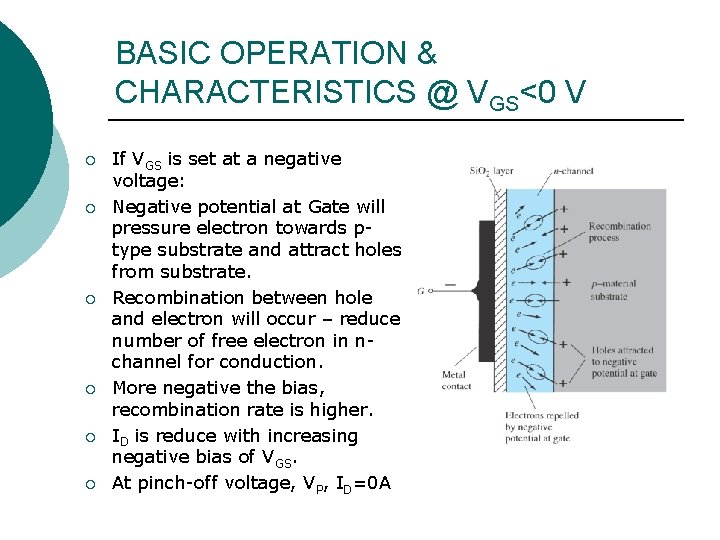 BASIC OPERATION & CHARACTERISTICS @ VGS<0 V ¡ ¡ ¡ If VGS is set BASIC OPERATION & CHARACTERISTICS @ VGS<0 V ¡ ¡ ¡ If VGS is set