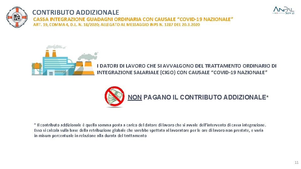 CONTRIBUTO ADDIZIONALE CASSA INTEGRAZIONE GUADAGNI ORDINARIA CON CAUSALE “COVID-19 NAZIONALE” ART. 19, COMMA 4,