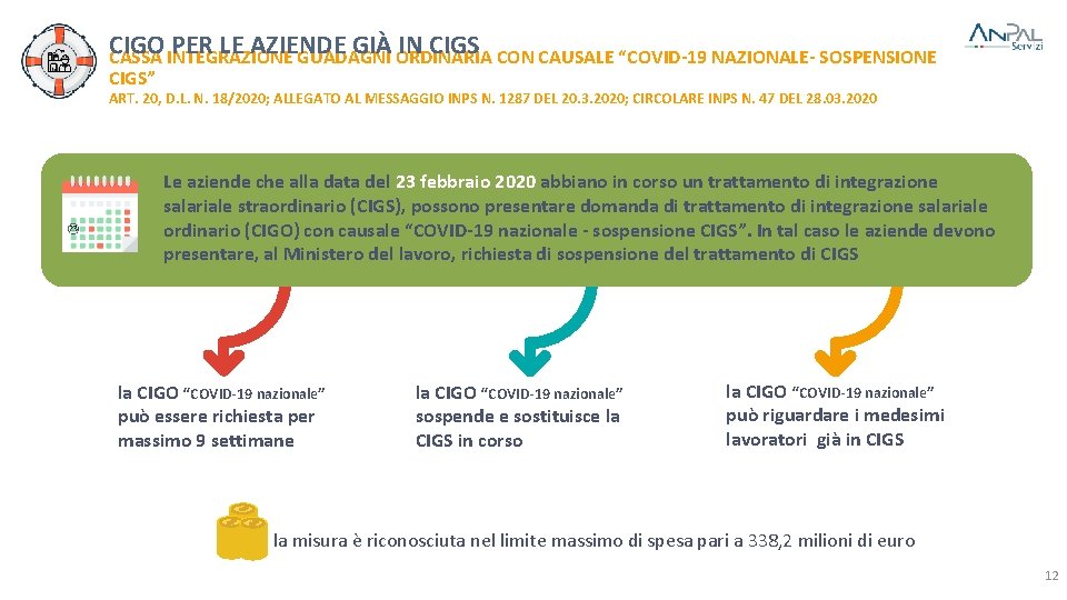 CIGO PER LE AZIENDE GIÀ IN CIGS CASSA INTEGRAZIONE GUADAGNI ORDINARIA CON CAUSALE “COVID-19