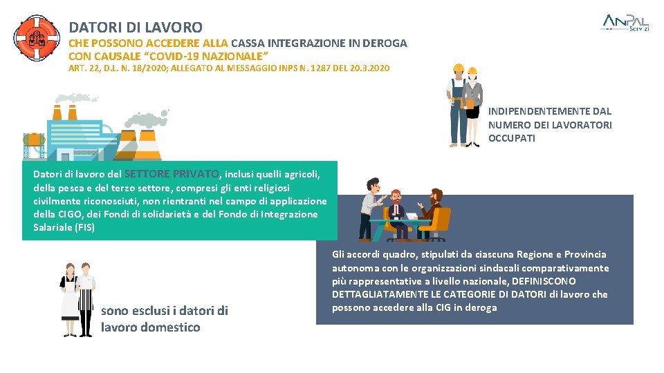 DATORI DI LAVORO CHE POSSONO ACCEDERE ALLA CASSA INTEGRAZIONE IN DEROGA CON CAUSALE “COVID-19