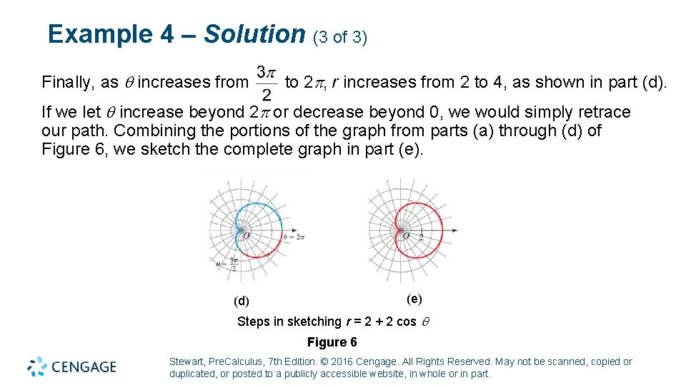 Example 4 – Solution (3 of 3) Finally, as increases from to 2 ,