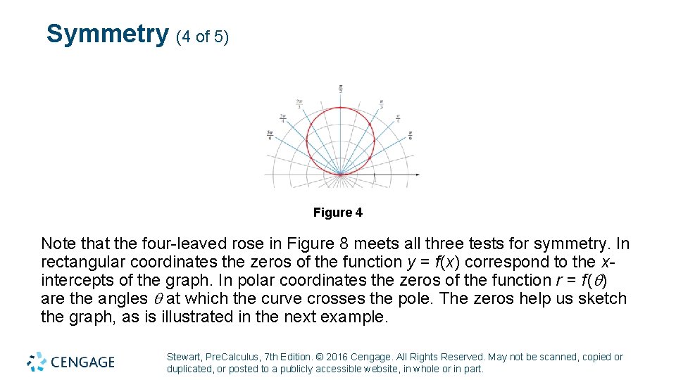 Symmetry (4 of 5) Figure 4 Note that the four-leaved rose in Figure 8