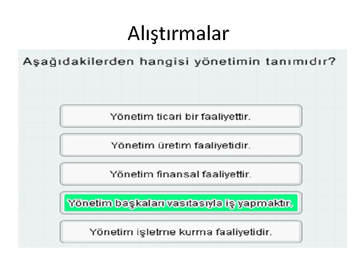 Alıştırmalar 