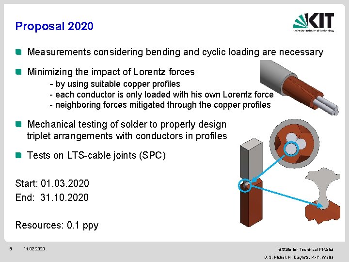 Proposal 2020 Measurements considering bending and cyclic loading are necessary Minimizing the impact of