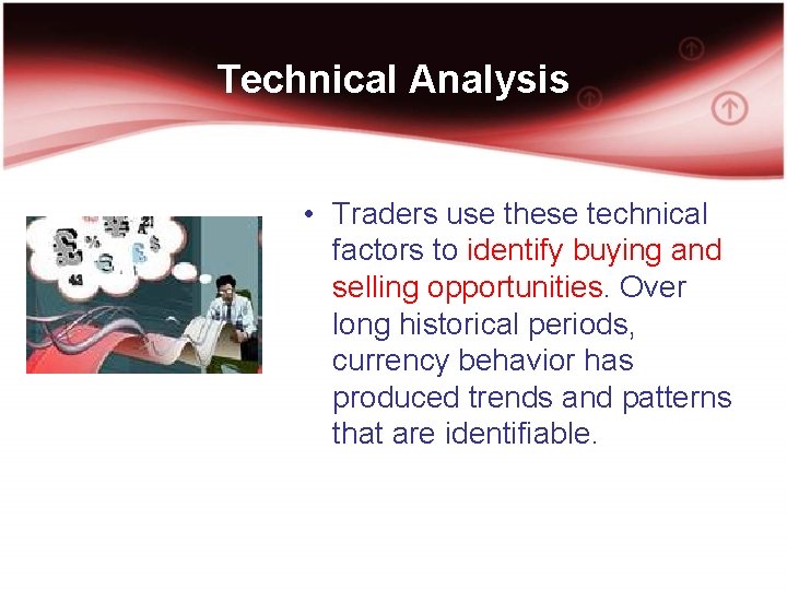 Technical Analysis • Traders use these technical factors to identify buying and selling opportunities.