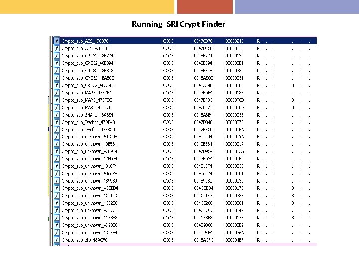 Running SRI Crypt Finder 