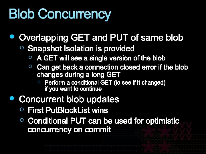 Blob Concurrency 