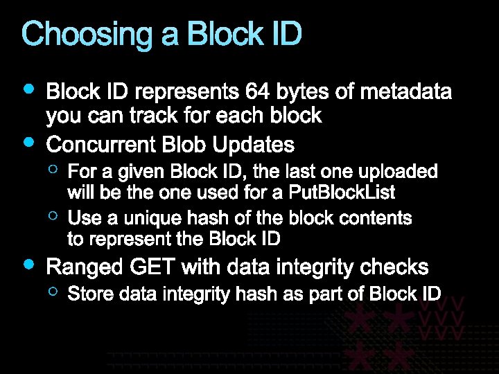 Choosing a Block ID 