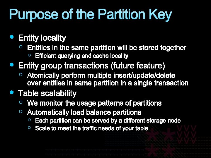 Purpose of the Partition Key 