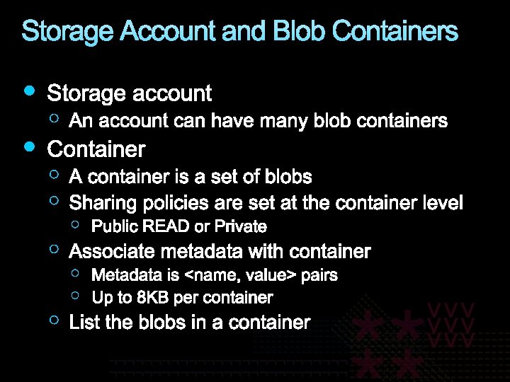 Storage Account and Blob Containers 