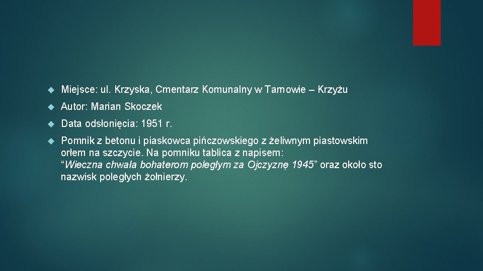  Miejsce: ul. Krzyska, Cmentarz Komunalny w Tarnowie – Krzyżu Autor: Marian Skoczek Data