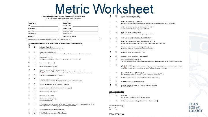 Metric Worksheet 