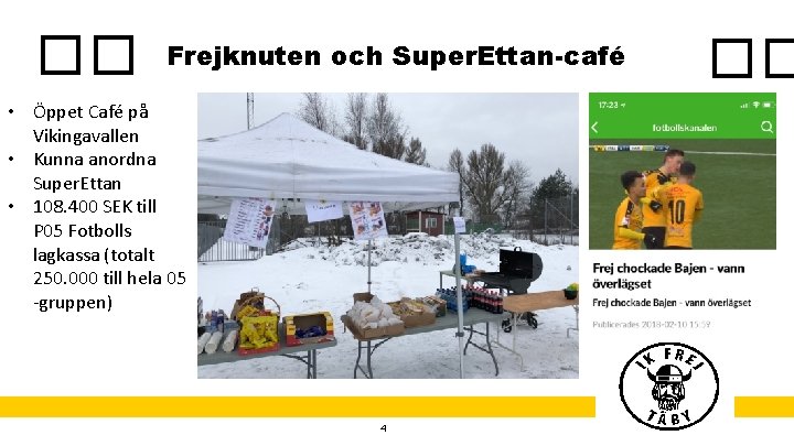 �� Frejknuten och Super. Ettan-café • Öppet Café på Vikingavallen • Kunna anordna Super.