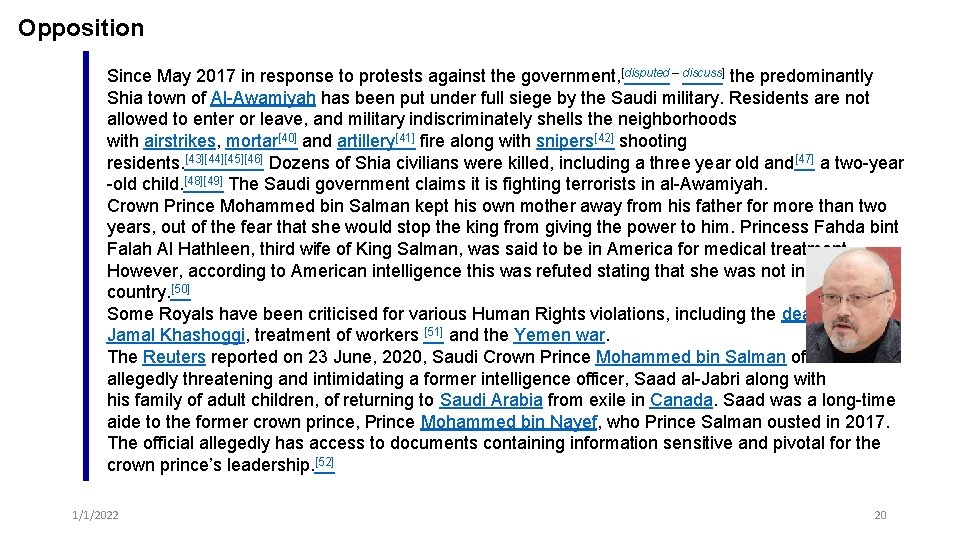 Opposition Since May 2017 in response to protests against the government, [disputed – discuss]