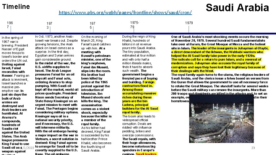 Timeline 196 7 In the spring of 1967 war is brewing. President Nasser of Timeline 196 7 In the spring of 1967 war is brewing. President Nasser of